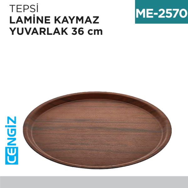 TEPSİ LAMİNE KAYMAZ YUVARLAK 36 CM