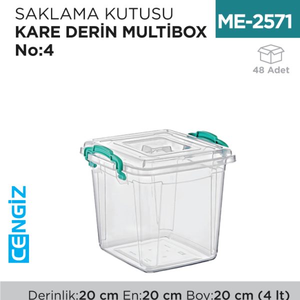 SAKLAMA KUTUSU KARE DERİN M.BOX NO:4 (4 LT) (E-623)