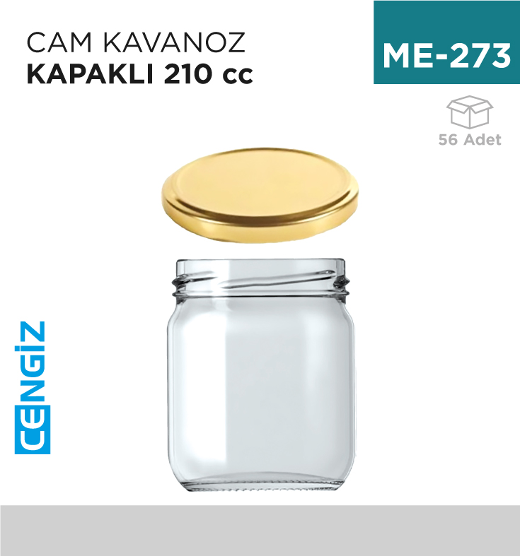 CAM KAVANOZ 210 CC KAPAKLI
