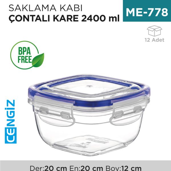 CONTALI KARE SAKLAMA KABI 2400 ML(30805)