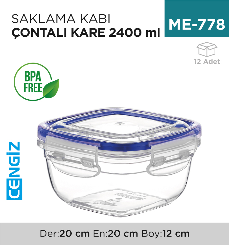 CONTALI KARE SAKLAMA KABI 2400 ML(30805)