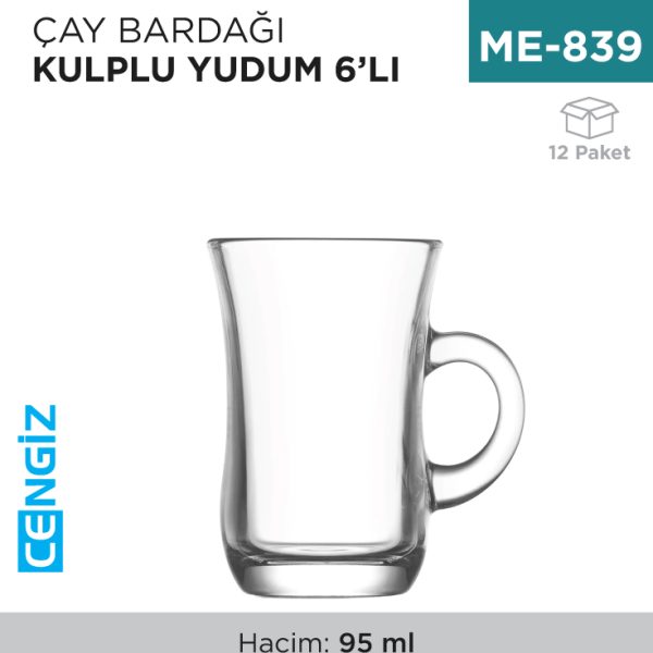 ÇAY BARDAĞI KULPLU YUDUM 6LI (YUD402)
