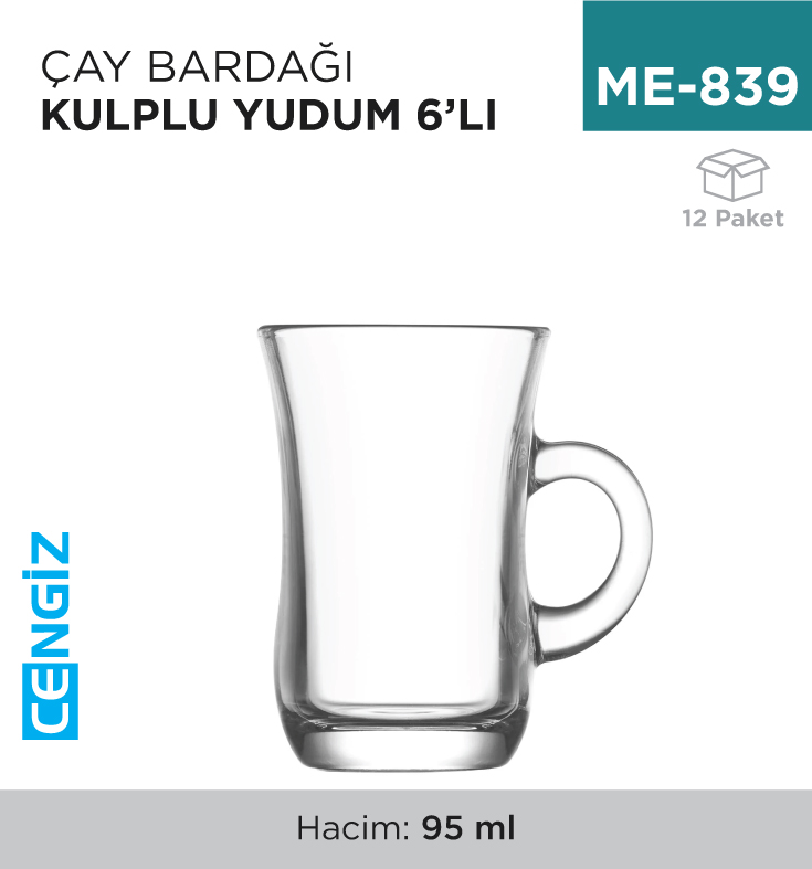 ÇAY BARDAĞI KULPLU YUDUM 6LI (YUD402)