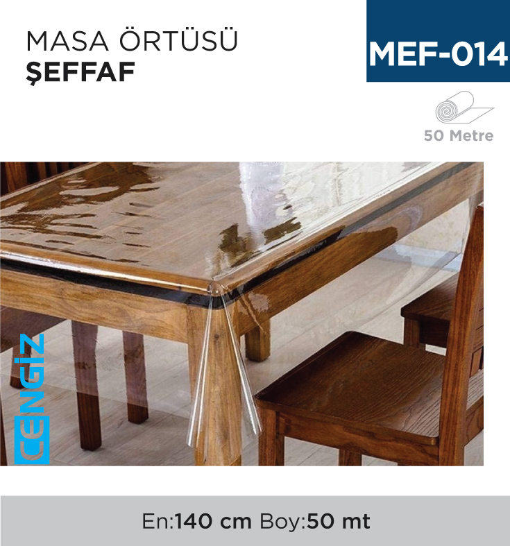 MASA ÖRTÜSÜ RULO ŞEFFAF 140 CM*30 MT
