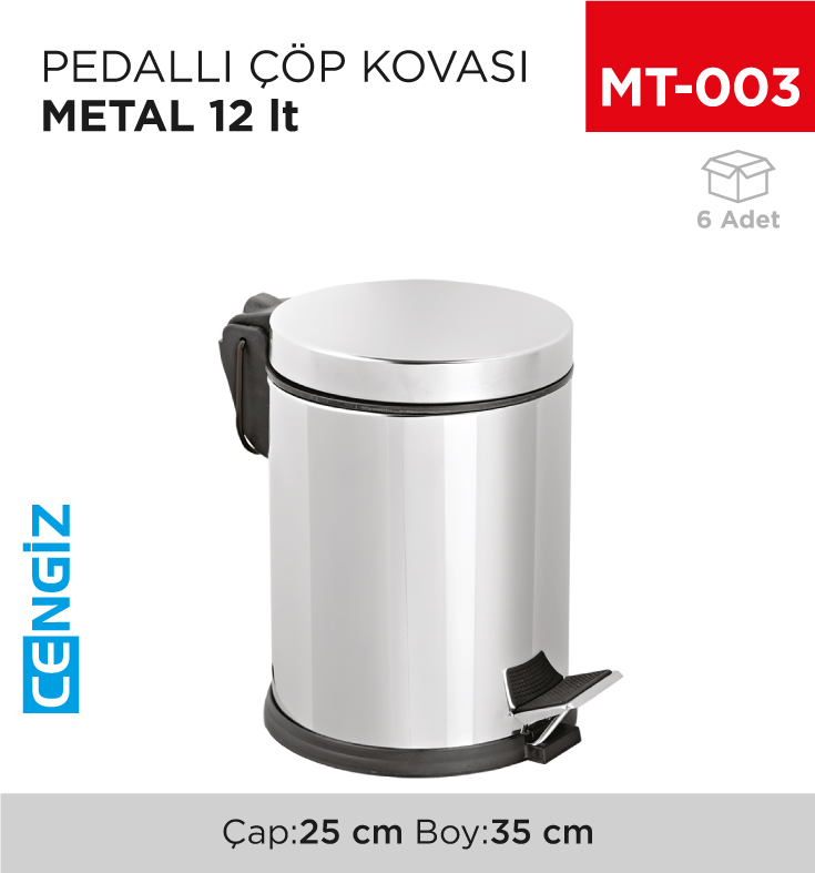 PEDALLI ÇÖP KOVASI METAL 12 LT(1003)(405)