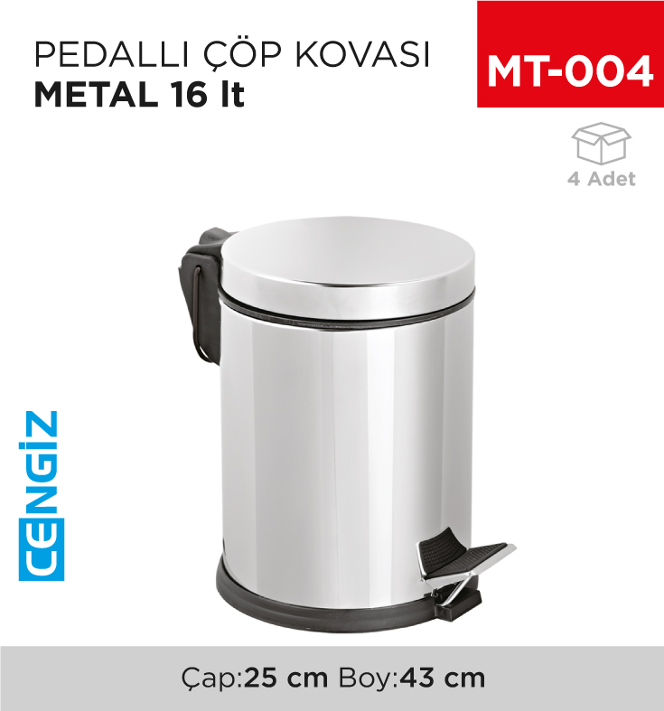 PEDALLI ÇÖP KOVASI METAL 16 LT(1004)(406)
