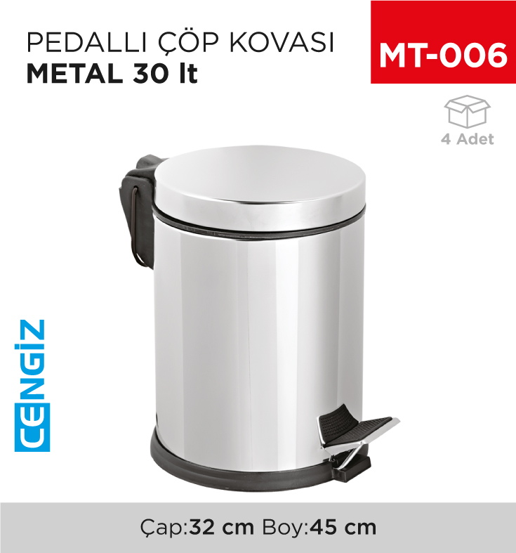 PEDALLI ÇÖP KOVASI METAL 30LT (1015)(408)