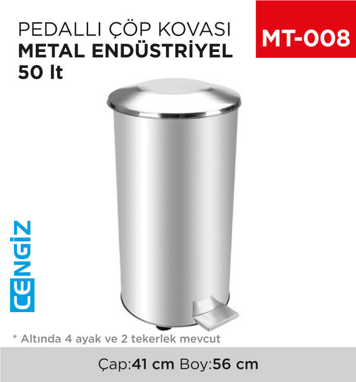 PEDALLI ÇÖP KOVASI METAL 50 LT (1008)(433)