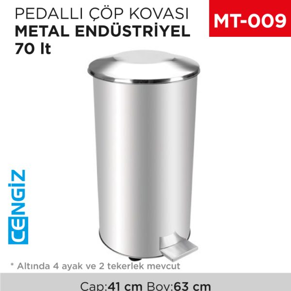 PEDALLI ÇÖP KOVASI METAL 70 LT (1012)(434)