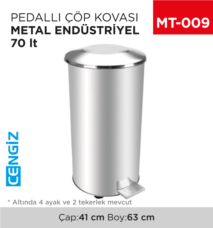 PEDALLI ÇÖP KOVASI METAL 70 LT (1012)(434)