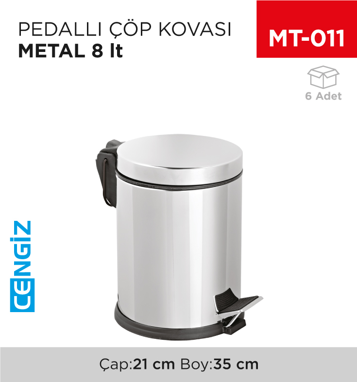 PEDALLI ÇÖP KOVASI METAL 8 LT(3108)(404)