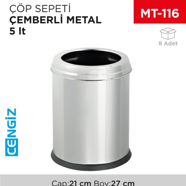 ÇÖP SEPETİ ÇEMBERLİ METAL 5 LT(1433) (412)