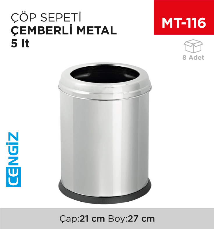 ÇÖP SEPETİ ÇEMBERLİ METAL 5 LT(1433) (412)