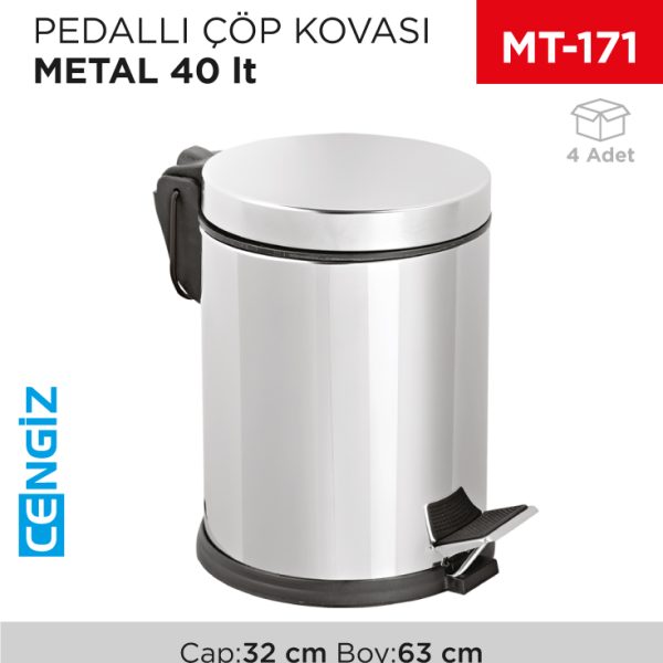 PEDALLI ÇÖP KOVASI METAL 40 LT EVSEL(1020)(409)