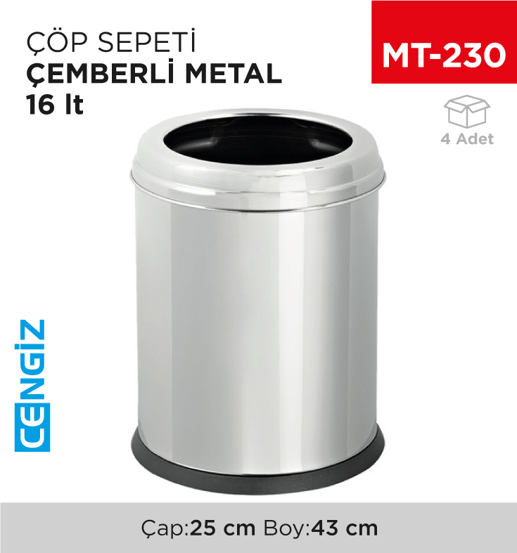 ÇÖP SEPETİ ÇEMBERLİ METAL 16 LT (3305)(415)