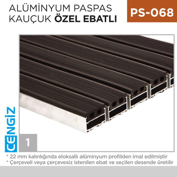ALÜMİNYUM PASPAS KAUÇUK ÖZEL EBATLI