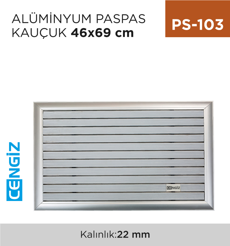 ALÜMİNYUM PASPAS KAUÇUK 46 CM*69 CM