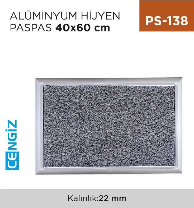ALÜMİNYUM HİJYEN PASPAS 40 CM*60 CM