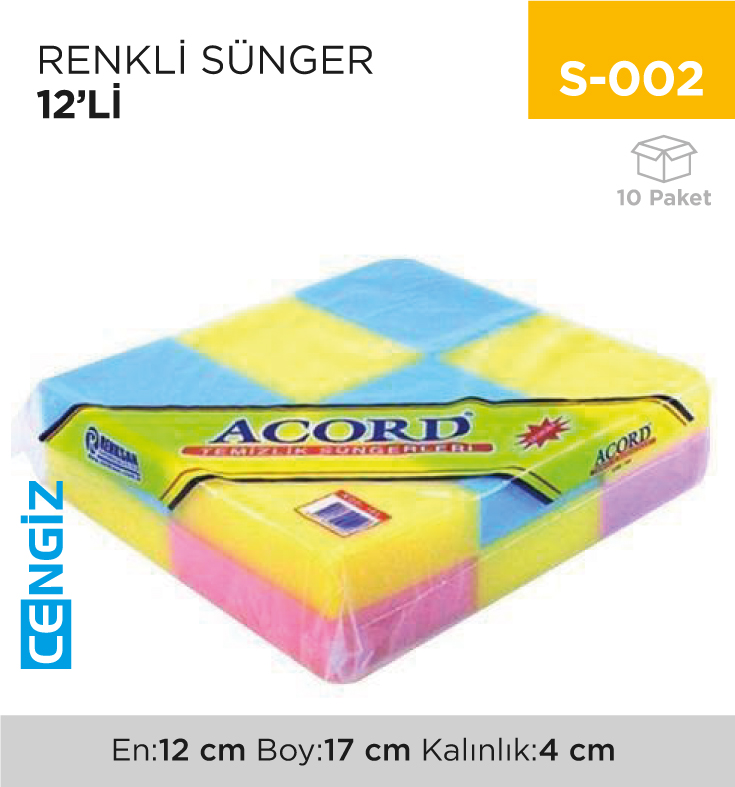 RENKLİ SÜNGER 12Lİ (185)