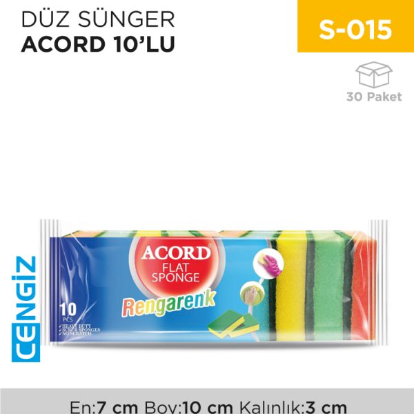 DÜZ SÜNGER ACORD 10LU