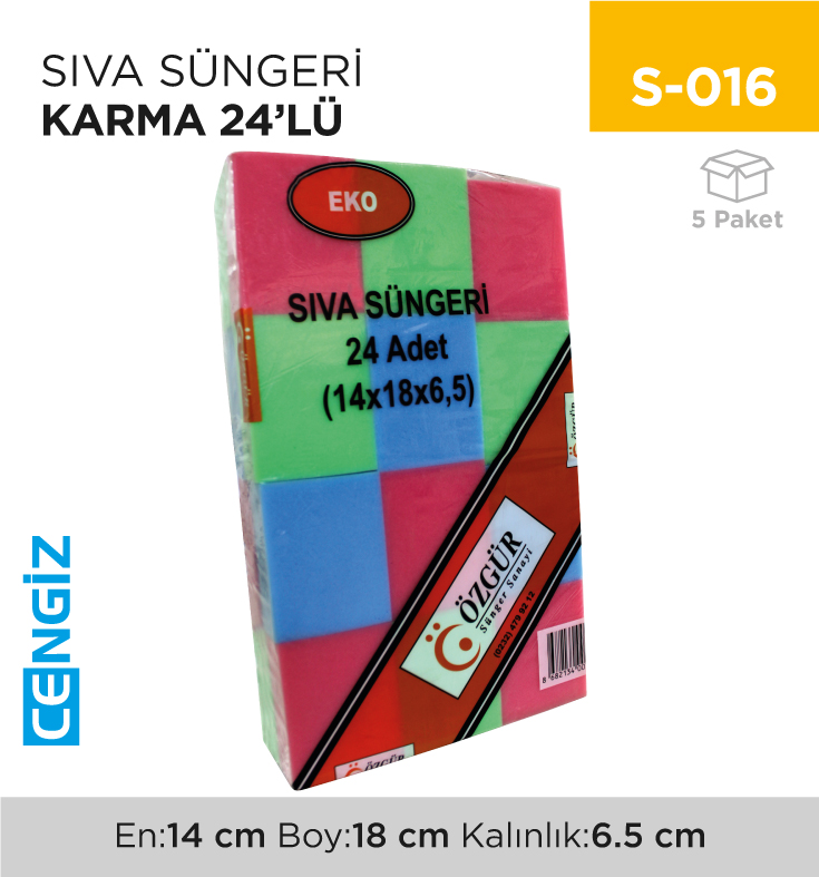 SIVA SÜNGERİ KARMA 24LÜ (147/18)