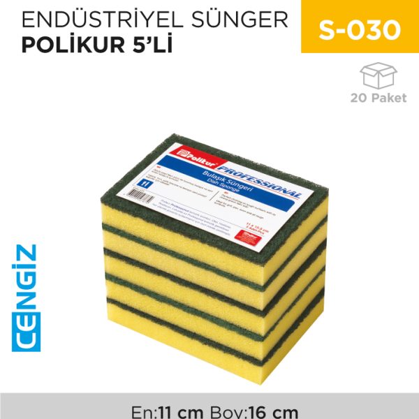 ENDÜSTRİYEL SÜNGER POLİKUR 5Lİ (679)