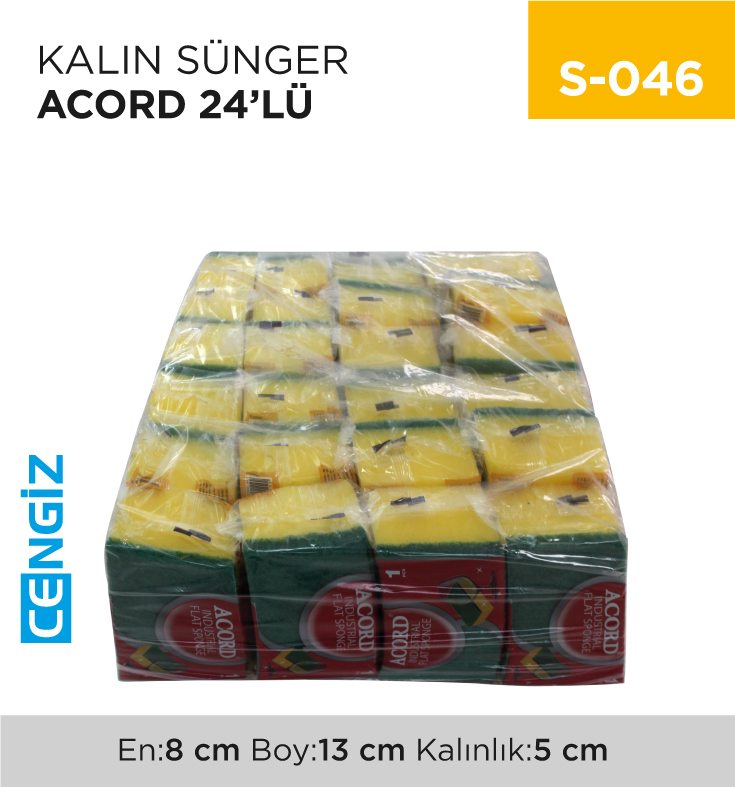 ENDÜSTRİYEL KALIN SÜNGER ACORD 24LÜ (412)
