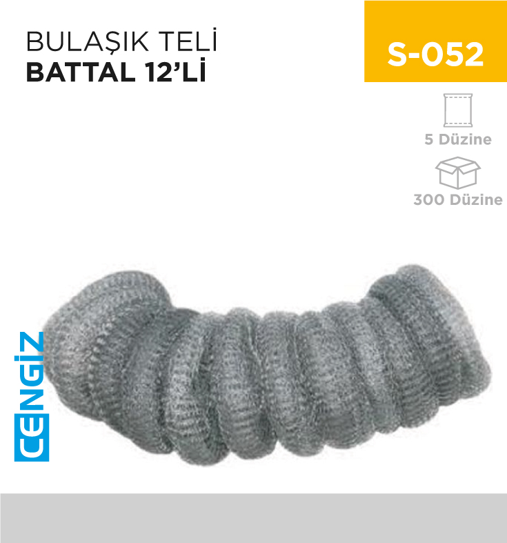 BULAŞIK TELİ BATTAL 12Lİ