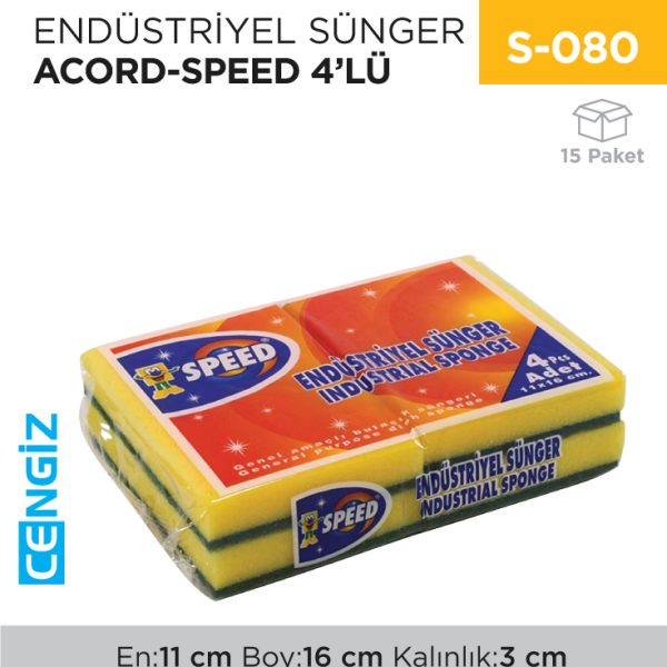 ENDÜSTRİYEL SÜNGER ACORD-SPEED 4LÜ