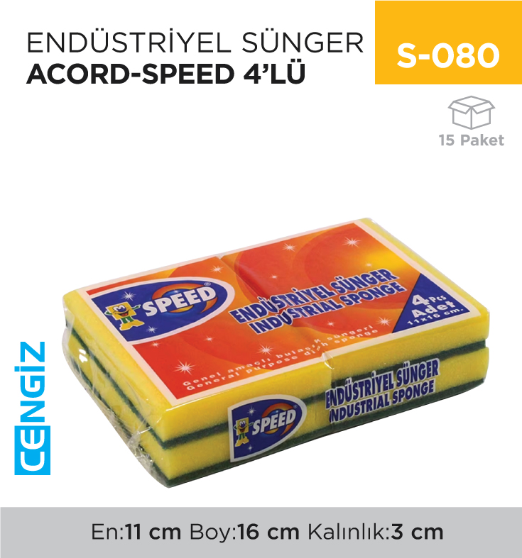 ENDÜSTRİYEL SÜNGER ACORD-SPEED 4LÜ