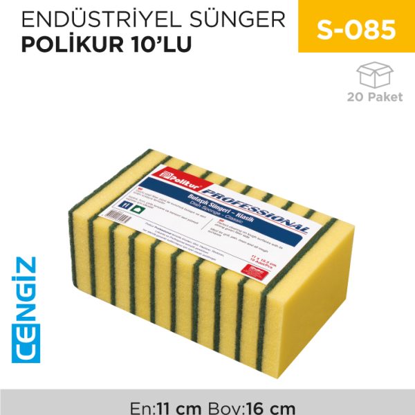 ENDÜSTRİYEL SÜNGER POLİKUR 10LU (2650)