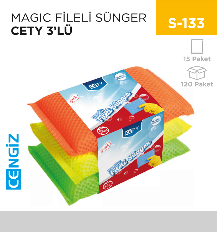 MAGİC FİLELİ SÜNGER CETY 3LÜ