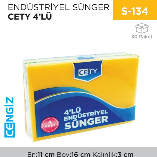 ENDÜSTRİYEL SÜNGER CETY 4LÜ