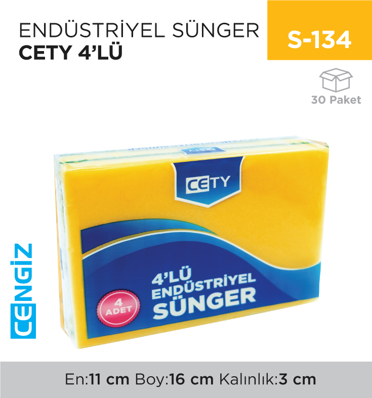 ENDÜSTRİYEL SÜNGER CETY 4LÜ