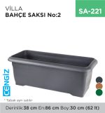VİLLA BAHÇE SAKSI NO:2 TABAKSIZ (62 LT)