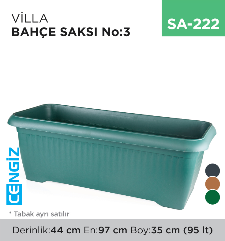 VİLLA BAHÇE SAKSI NO:3 TABAKSIZ (95 LT)