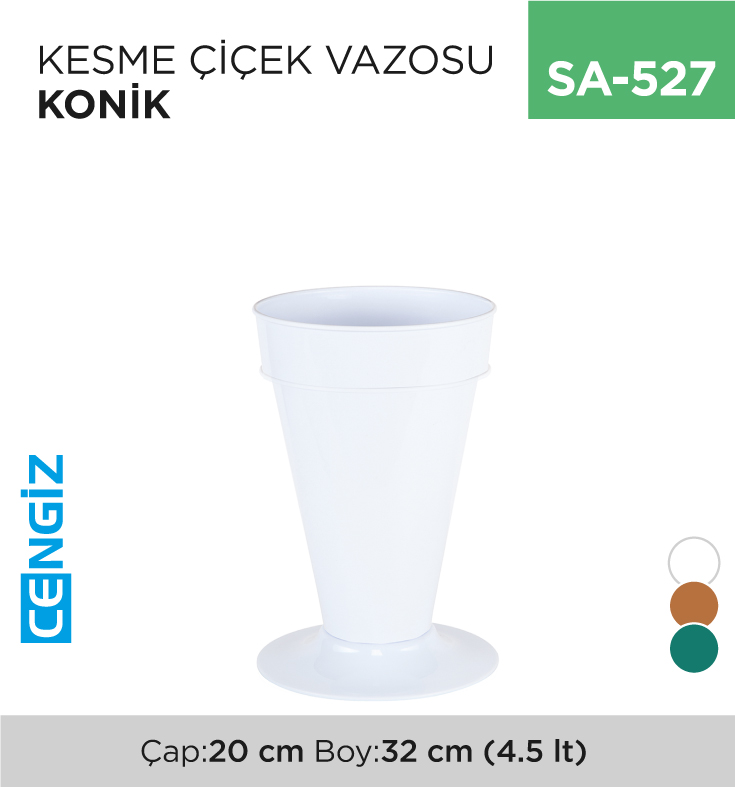 +KESME ÇİÇEK VAZOSU KONİK NO:1 (4.5 LT) (V003)