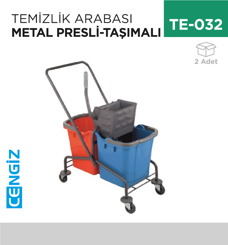 TEMİZLİK ARABASI METAL PRESLİ-TAŞIMALI (CK755)