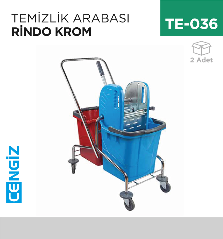 TEMİZLİK ARABASI KROM RİNDO (CK752)