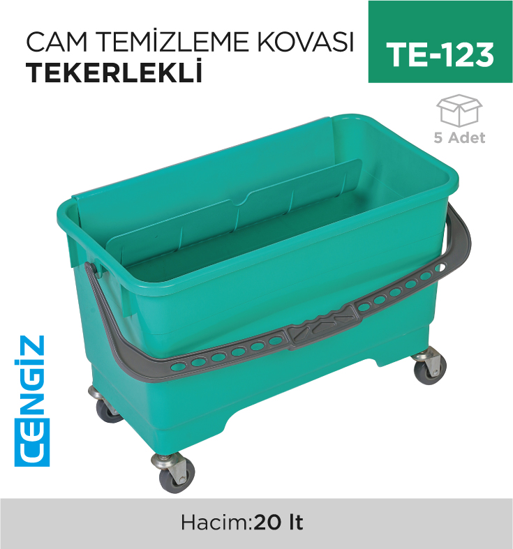 CAM TEMİZLEME KOVASI TEKERLEKLİ EKO (CK 066)