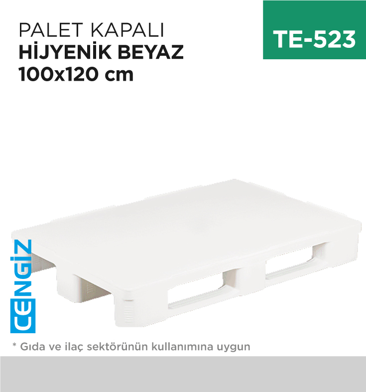PALET KAPALI HİJYENİK BEYAZ 100*120 CM (DP015)