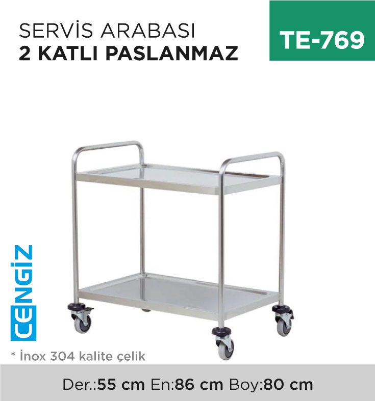 SERVİS ARABASI 2 KATLI PASLANMAZ (7603)