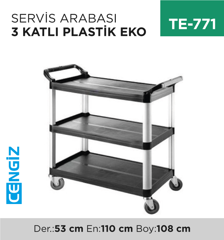 SERVİS ARABASI 3 KATLI PLASTİK (7379)(SAS-1)