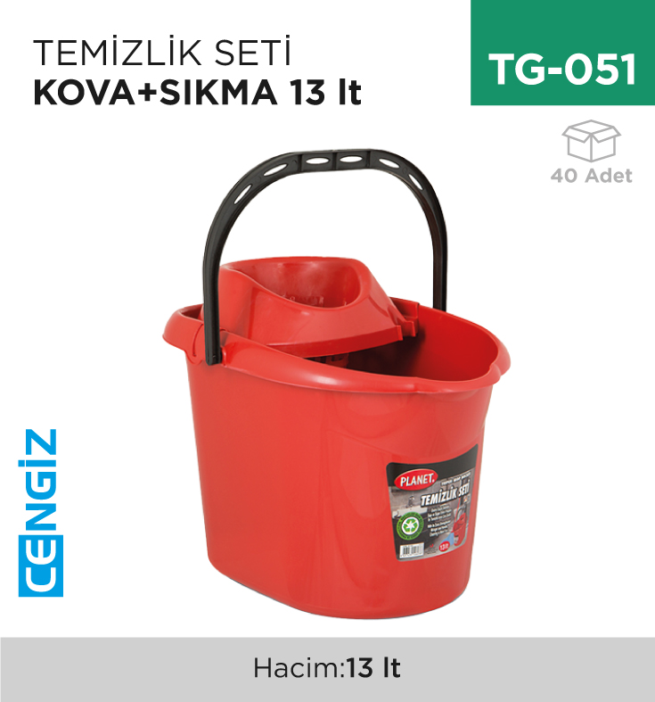 TEMİZLİK SETİ KOVA+KEP 13 LT(UP 603)