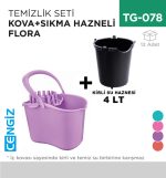 TEMİZLİK SETİ KOVA+SIKMA HAZNELİ FLORA (F059)