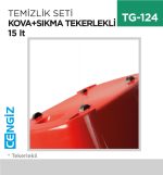 TEMİZLİK SETİ KOVA+SIKMA TEKERLEKLİ 15 LT ORJ. (UP 605)