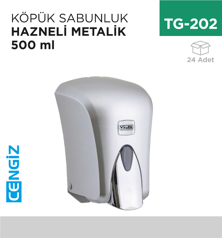 +KÖPÜK SABUNLUK HAZNELİ M.GRİ 500 ML (F5C)