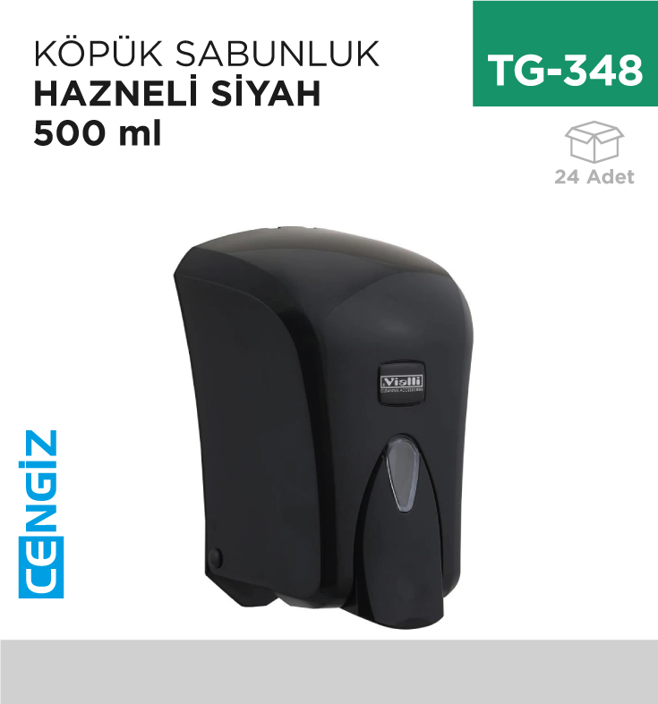 KÖPÜK SABUNLUK HAZNELİ SİYAH 500 ML (F5B)