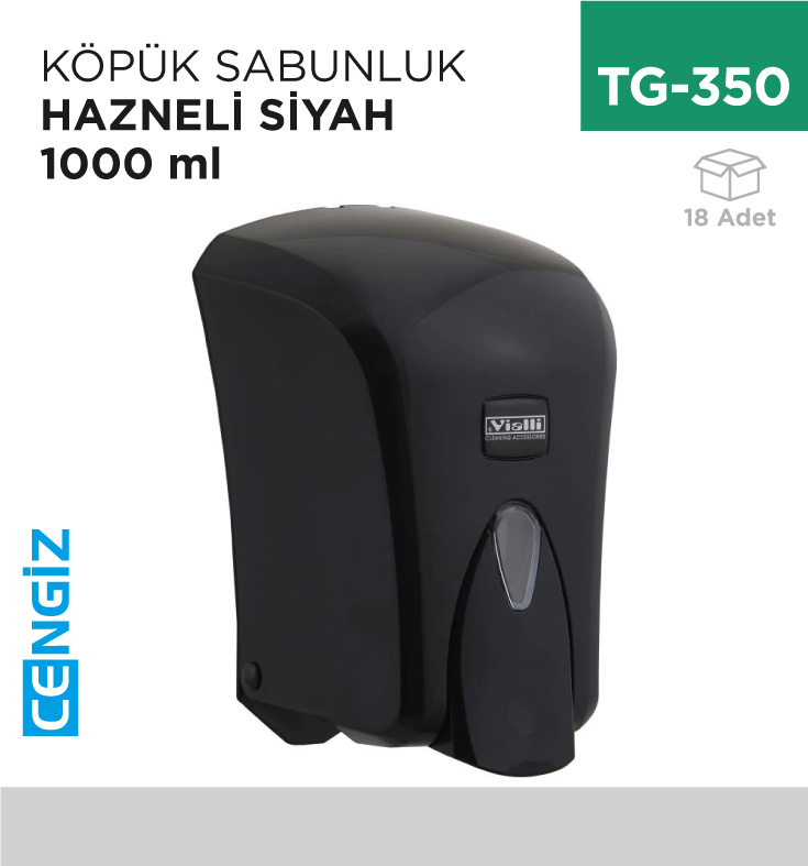 KÖPÜK SABUNLUK HAZNELİ SİYAH 1000 ML (F6B)