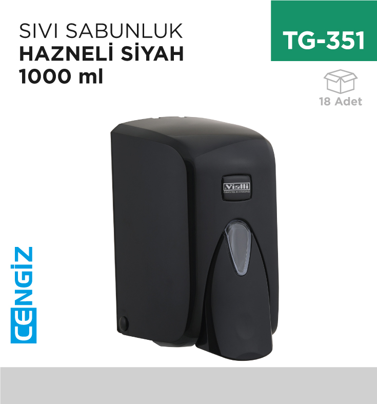 SIVI SABUNLUK HAZNELİ SİYAH 1000 ML (S6B)